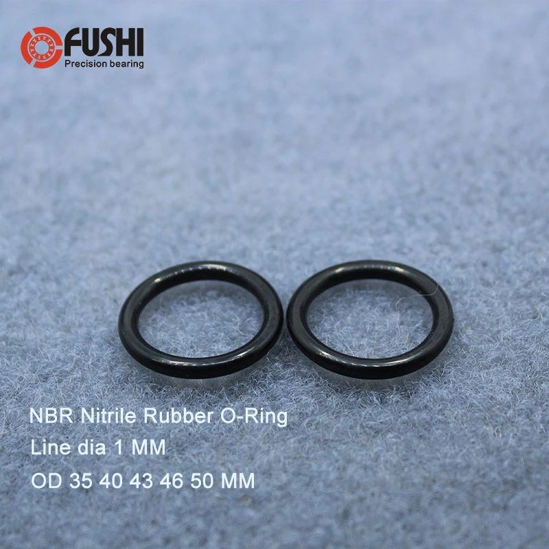 Резиновое уплотнительное кольцо CS1mm NBR диаметр 35/40/43/46/50*1 мм 100 шт. нитрильная