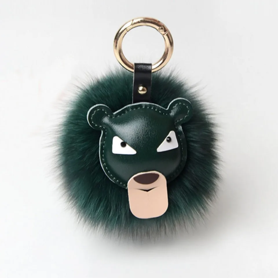 2019 Fur Pom Keychains Real Fox ball key chain Pompom fluffy Bag Charms bunny Keychain Keyring K#1902 | Украшения и аксессуары