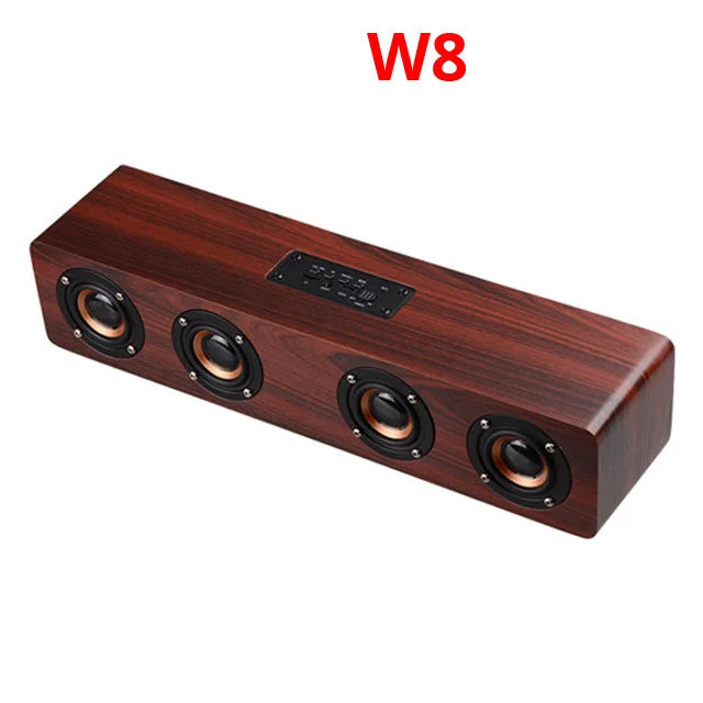 W8 20W BROWN 20 Вт деревянный Bluetooth динамик бас стерео Hifi Колонка беспроводной объемный ТВ Саундбар домашний кинотеатр - Цвет: W8 20W BROWN