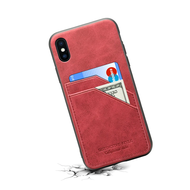 Чехол-кошелек для iPhone XS XR Max задняя крышка карт Ретро Чехол из искусственной кожи