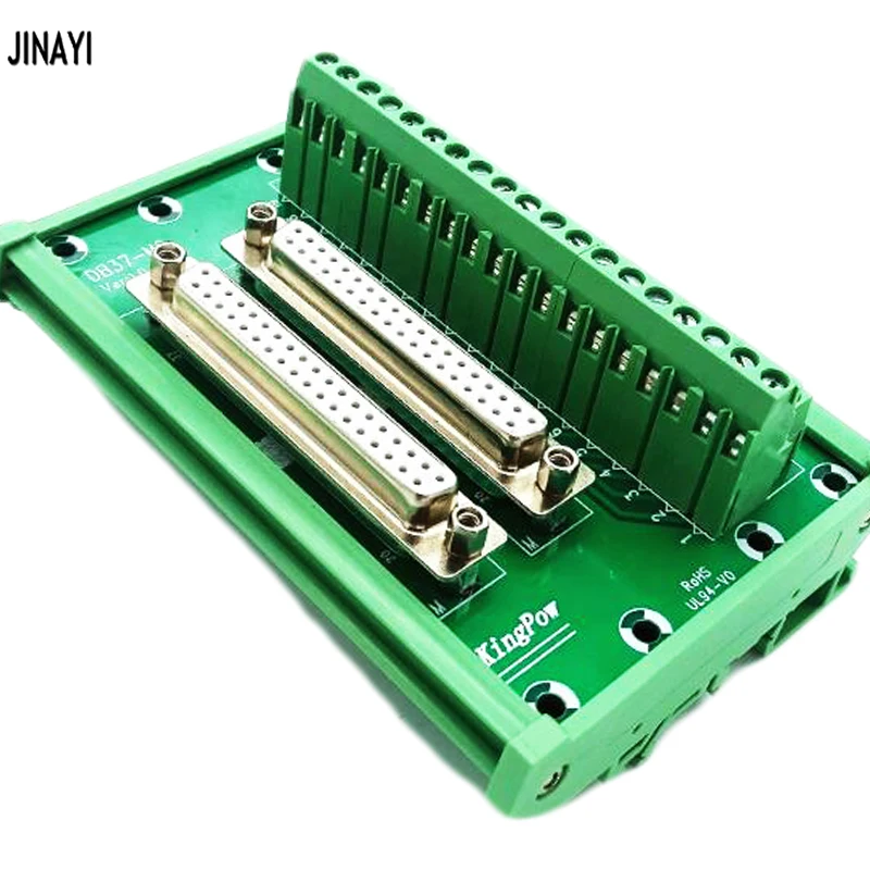 Двойной DB37 37 pin порты D SUB Женский Мужской терминал Breakout Модуль платы блока