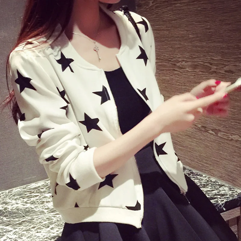 Женская короткая бейсбольная куртка базовый кардиган свободного покроя весна