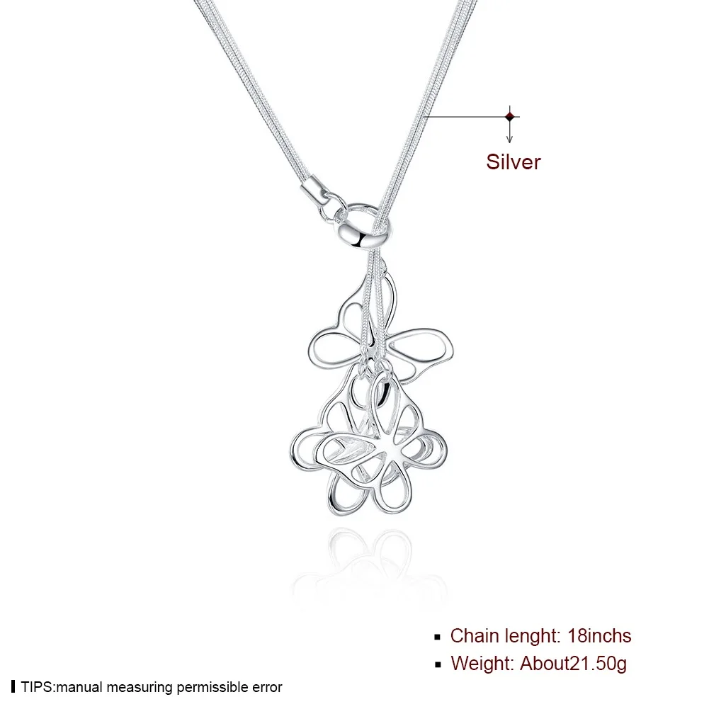Hot 18 inch foreign trade butterfly pendant silver necklace 925 sterling chain snake | Украшения и аксессуары