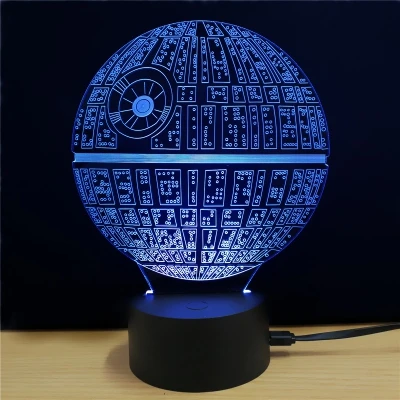 3528 the Force Awakens разноцветная настольная лампа 3D Death Star Bulbing Light для фанатов Звездных