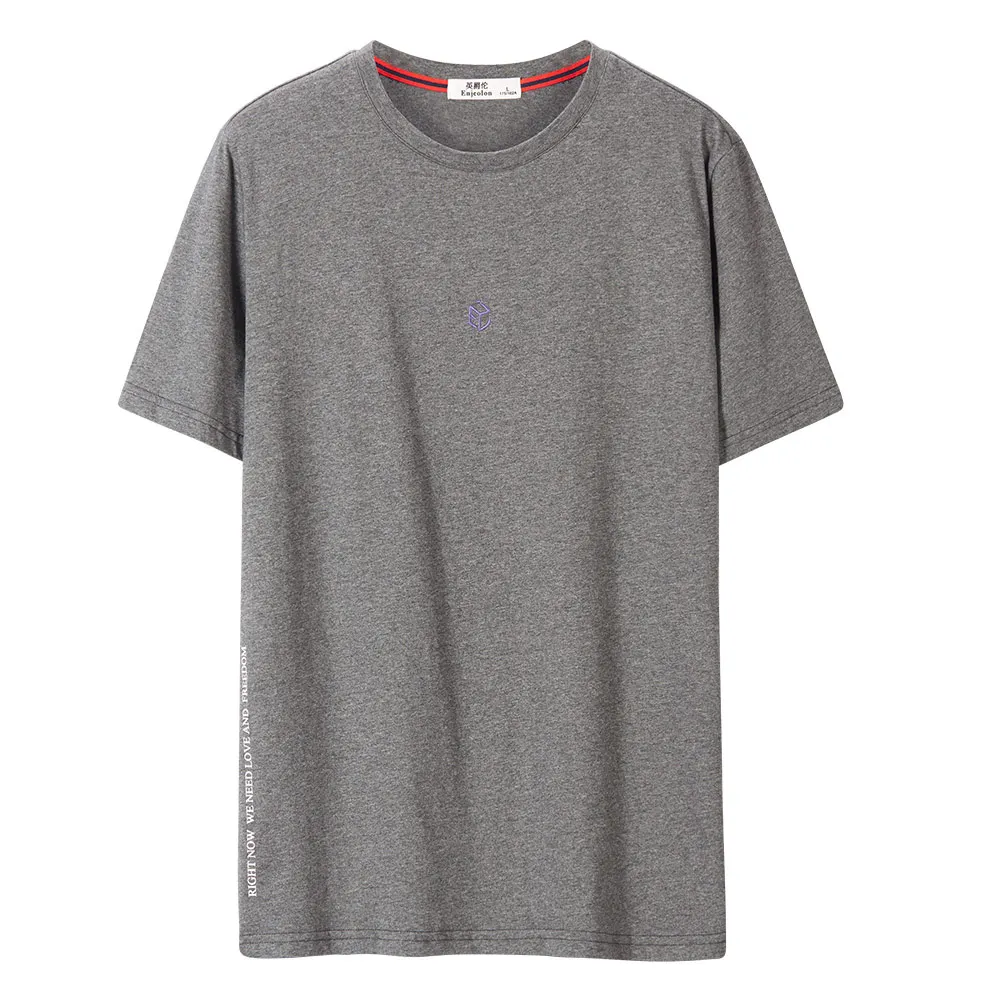 Dark Gray Enjeolon, брендовая футболка, мужская, с круглым вырезом, облегающая, с буквенным принтом, хлопковая футболка, модная, короткий рукав, футболка, мужские топы, Повседневная футболка, T8142 - Цвет: Dark Gray