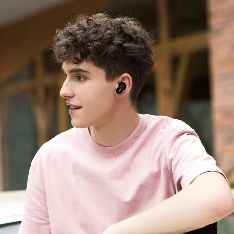 1 еще E1026 TWS наушники беспроводные наушники Bluetooth 5,0 Поддержка aptX& AAC HD Bluetooth Совместимость IOS Android Xiaomi телефон - Цвет: Черный