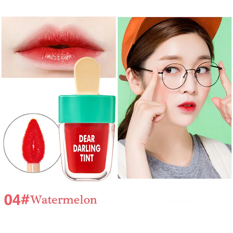 watermelon Милый крем для губ оттенок макияж корейский стиль красная жидкая матовая губная помада пигментная натуральная долговременный увлажнитель блеск для губ Косметика - Цвет: watermelon