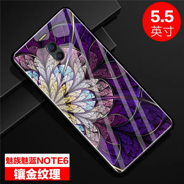 colorful case WeeYRN красочный чехол для телефона закаленным стеклом чехол чехлы на Meizu M6 note Роскошный чехол Meizu M6 note мейзу м6 нот полный защитный Стекло Жесткий чехол - Цвет: colorful case