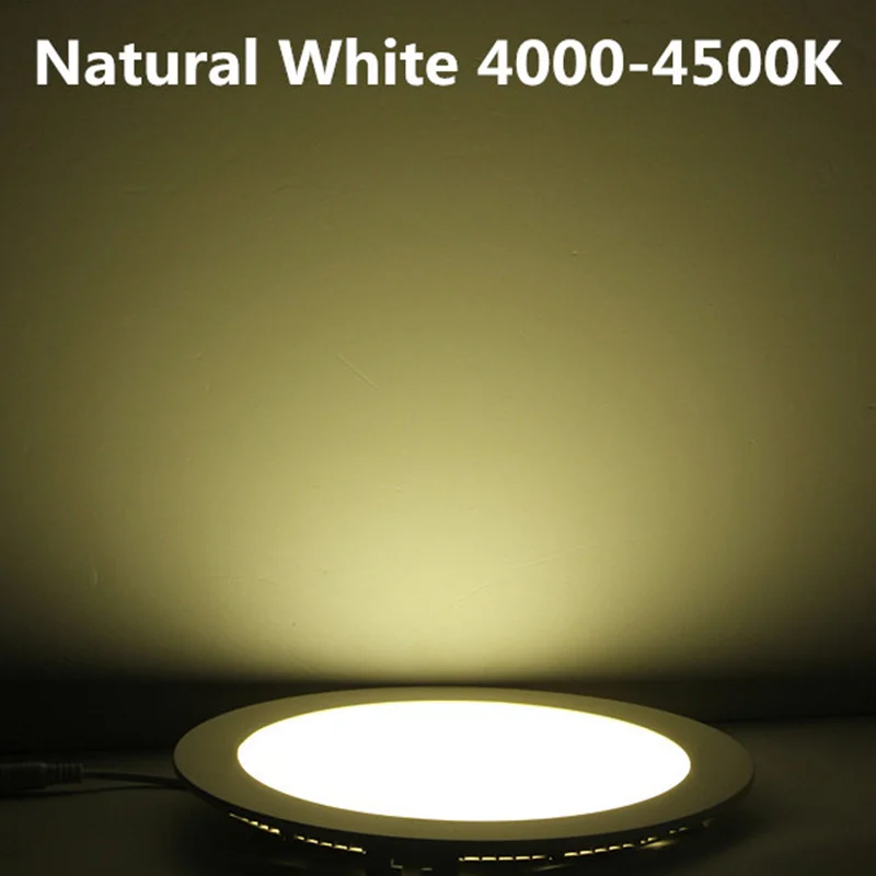 Lámpara de Panel redondo para empotrar en el techo, luz Ultra delgada regulable de 3W/4W/ 6W / 9W / 12W /15W/ 25W