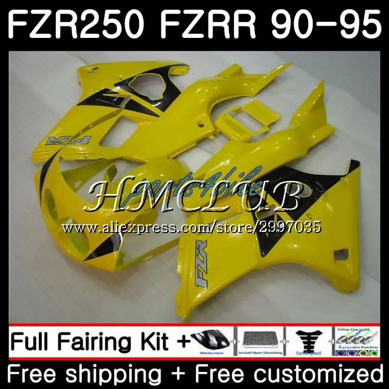 Обтекатель FZR250R для YAMAHA новинка желтая модель 1990 1991 1992 1993 1994 1995 2h.5 FZRR FZR 250 250R R FZR250 90