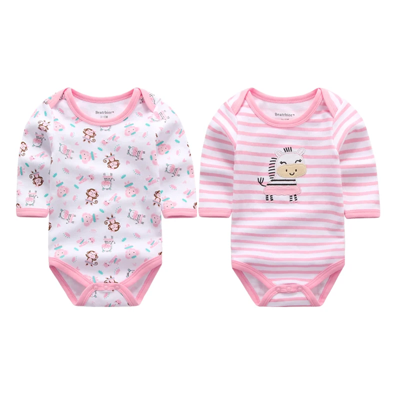 2 шт./лот оптовая продажа Одежда для новорожденных Детские боди с длинными