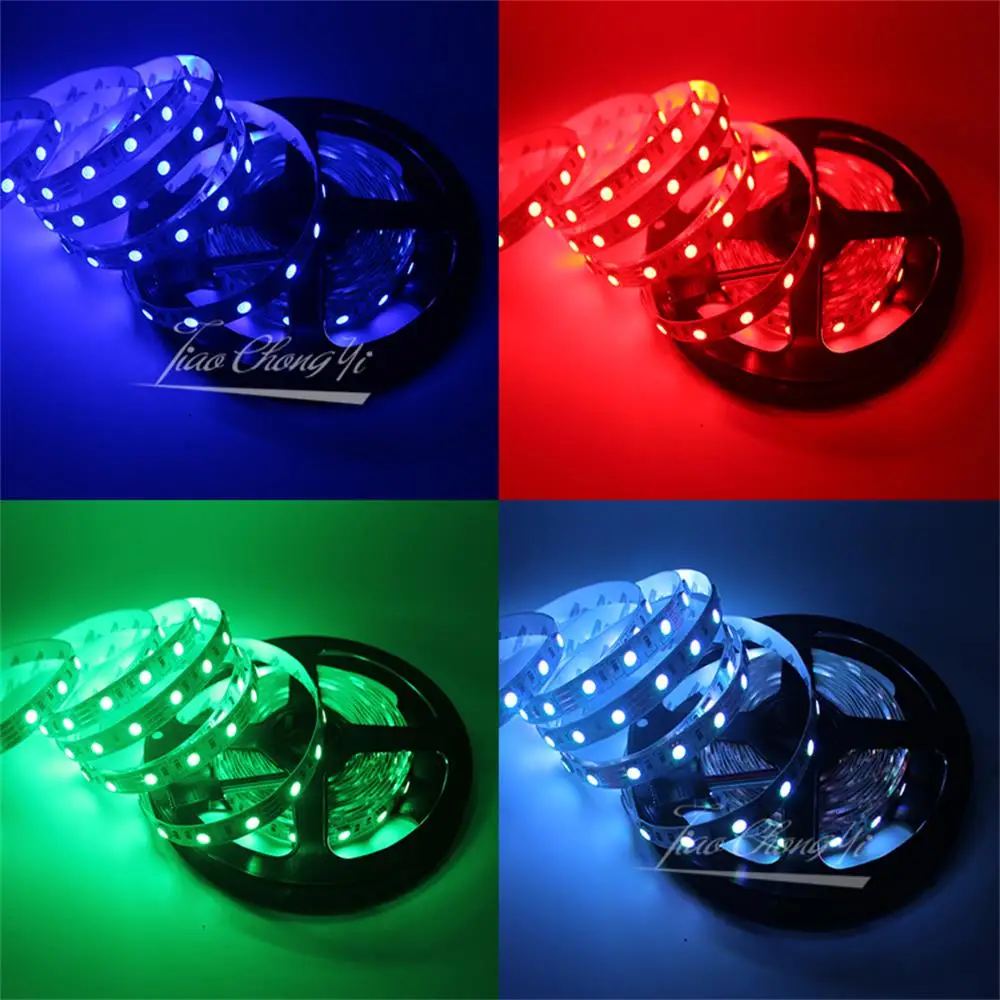 Светодиодная лента 5 м 10 м 5050 RGB, 12 В постоянного тока, 60 светодиодный одовм, гибкая светильник вая лента IP20IP65, водонепроницаемая и 24 клавиши, ... (art.: 7b0ba936e) - 7b0ba936e
