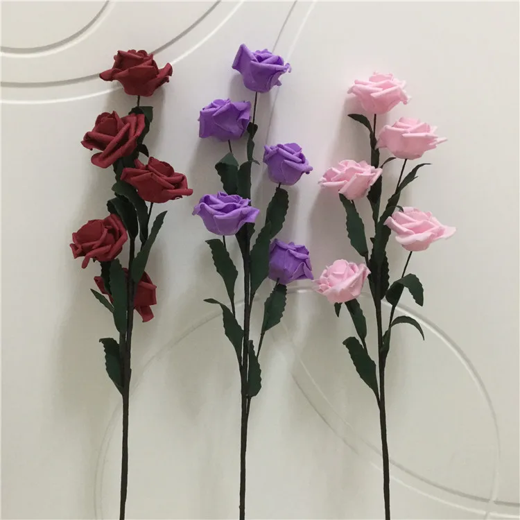 Искусственные розы из вспененного этилвинилацетата 1 шт. упак. 65 см одиночные длинные стволовые букет