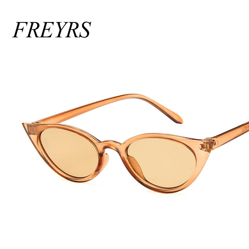Женские солнцезащитные очки кошачий глаз freyers маленькие черные белые Ретро стиль