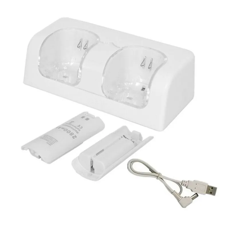 2019 Dual Controller Battery Charging Dock Station Pack for Nintendo Wii Gamepad Charger with LED Light | Электроника