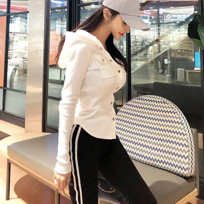 Модная уличная одежда WHITNEY WANG весна осень 2019 тонкий свитшот в Корейском стиле с