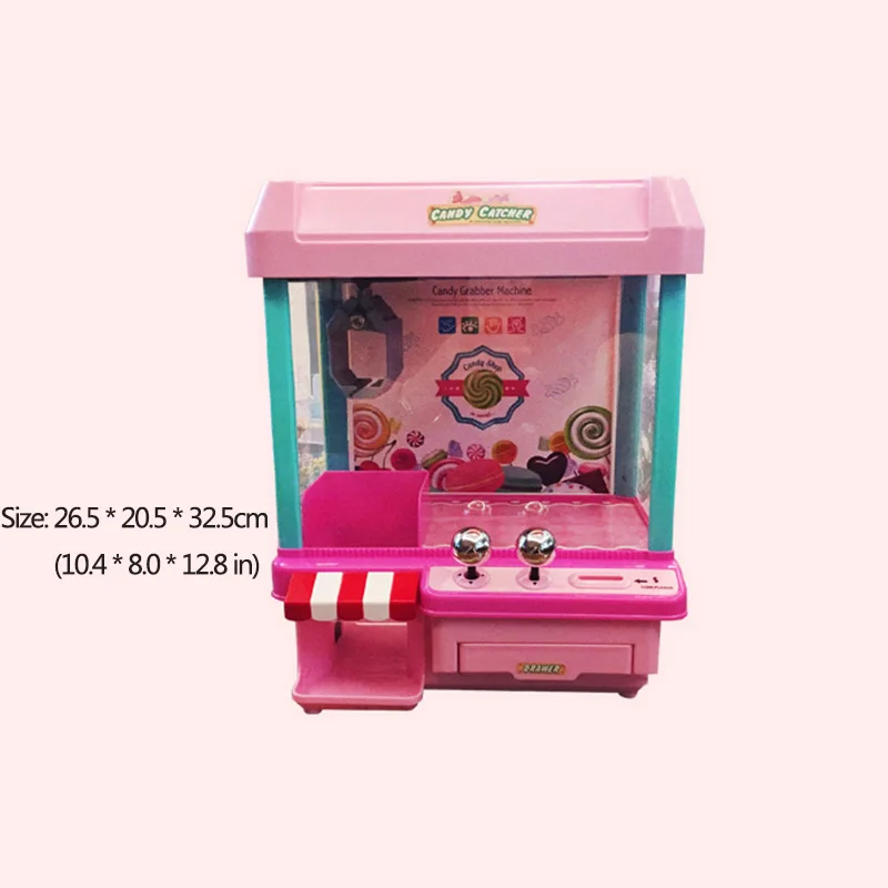 Игровой автомат с монетоприемником настольный мини-коготь Gumball Candy Grabber кран аркадная машина игры игрушки куклы захват для детей Подарки - Цвет: Pink