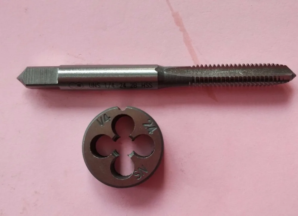 Набор из 1 HSS для правшей и касаний 1/4 &quot 20UNC 24UNS 27UNS 28UNF 32UNEF 36UNS 40UNS|tap set|hand dieright hand die |