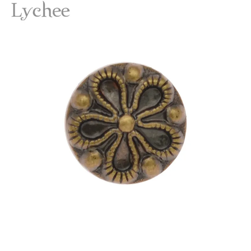 Lychee 10 шт. 15 мм/18 мм винтажные пластиковые пуговицы цветочный узор круглая кнопка