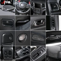 jho abs carbon fiber grain cover trim for 2014 2018 jeep grand cherokee 2015 2016 17 door handle steering wheel car accessories