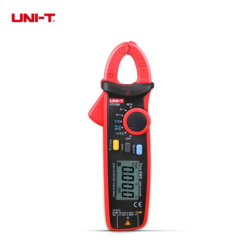 UNI T UT210D цифровой клещи Авто Диапазон ёмкость мультиметр AC/DC Вольтметр Амперметр
