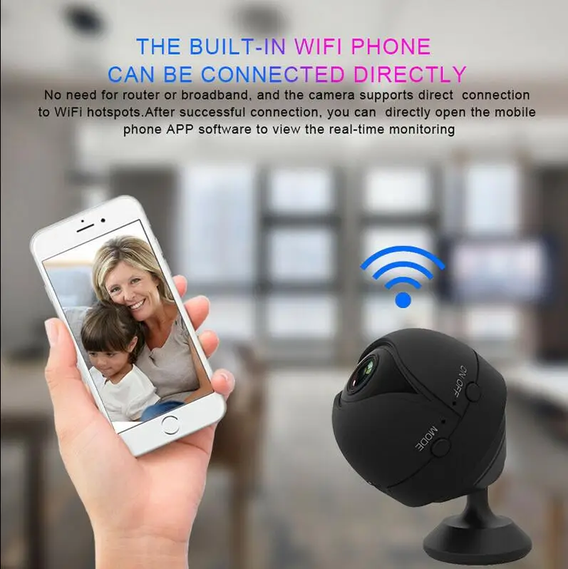 Фото HYUCHON 1080P WiFi мини камера V2 в форме глаз IP Беспроводная для помещений/детский HYUCHON 1080P WiFi мини камера V2 в форме глаз IP Беспроводная для помещений/детский