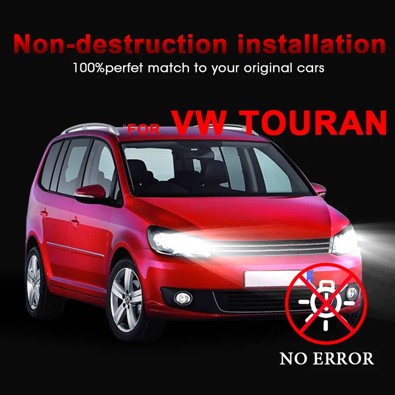 Для VW TOURAN HLXG 2 шт H7 светодиодный 360 фар Conversion Kit лампы 72 W 10000LM с вентилятором высоких