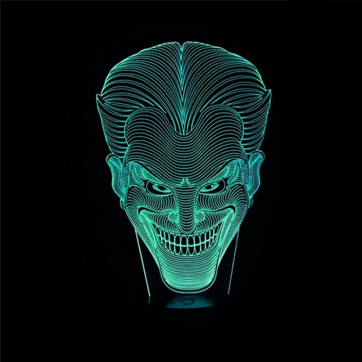 Детский подарок на Хэллоуин светильник с 3D лицом улыбки настольная лампа