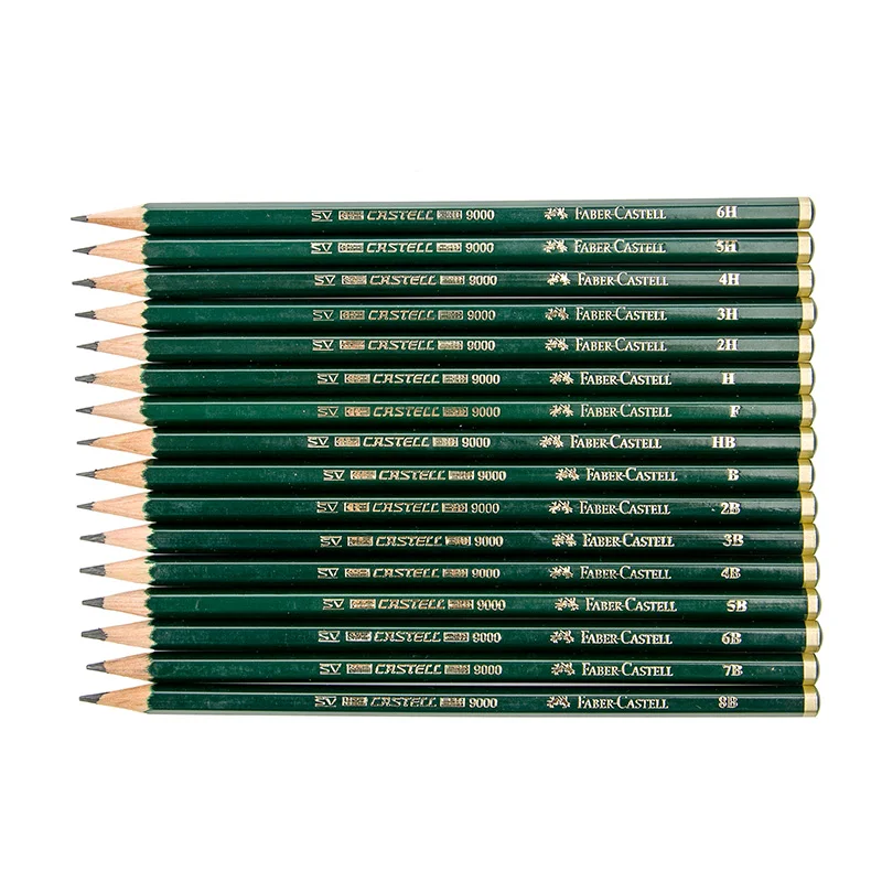 12 шт. FABER CASTELL 9000 карандаш для рисования древесным углем эскизов H 2H 3H 4H 5H F B 2B 3B 4B 5B 6B