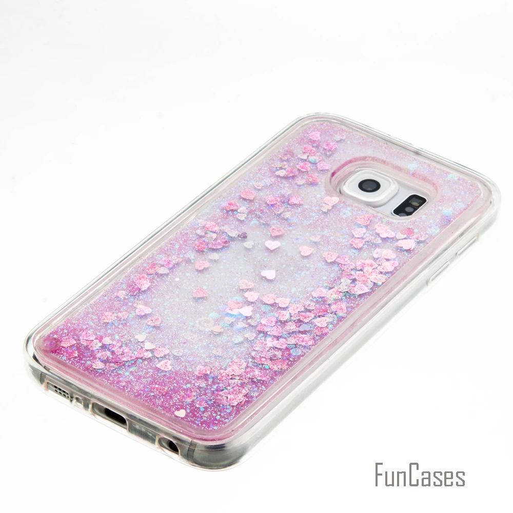 Coque Bling Любовь сердце Звезды Мягкий ТПУ чехол для телефона samsung Galaxy S6 Funda Quicksand