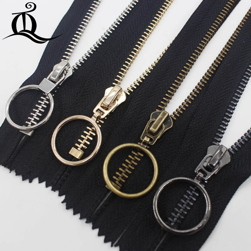 15cm-45cm 1pcs closed-End gold black silver copper Metal Zipper,Multi-color #5 Zippers For DIY Sewing white&black Available