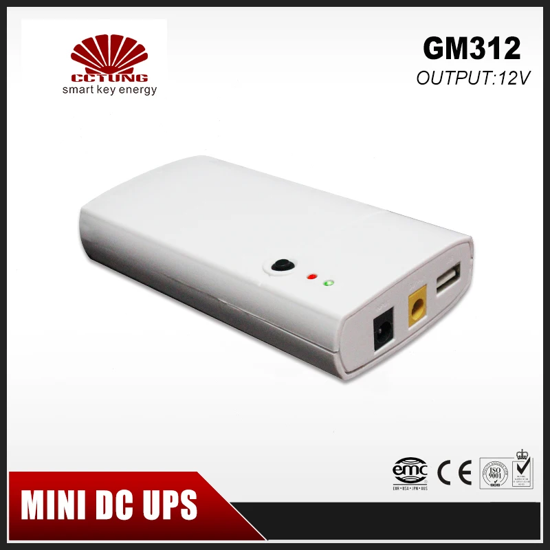 GM312 Мини Портативный UPS с 12V входом двойной 5V Выход 7.8Ah литиевая батарея для