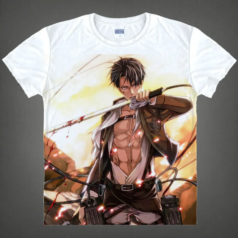 Короткая футболка с героями из японского аниме обувь для косплея по атака на