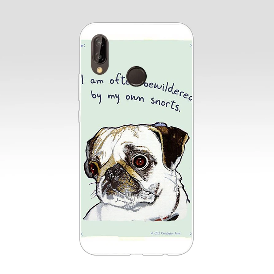 154AQ Funny Smiling Pug Lovely Soft Silicone Tpu Cover Case for huawei p 20 lite pro y6 2017 mate 10 | Мобильные телефоны и
