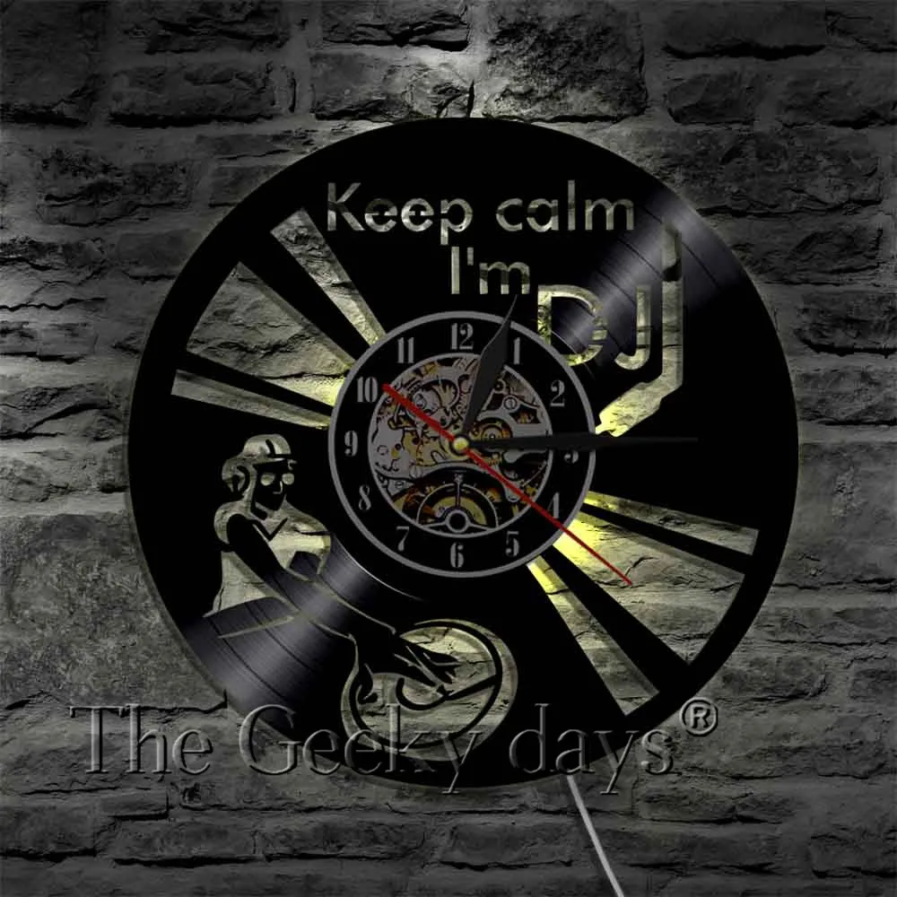 Настенные часы Keep Calm I'm DJ винтажные виниловые настенные с записью
