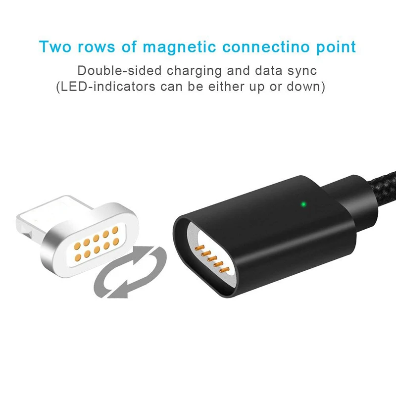 Магнитный кабель Micro USB/Type C/IOS 3 в 1 адаптер для быстрой зарядки USB Type C магнитное
