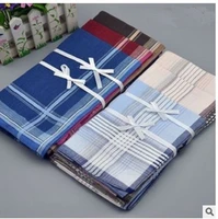 5 12pcslot new cotton classic soft comfort plaid man square handkerchief ladies cotton handkerchiefs vintage tea towels