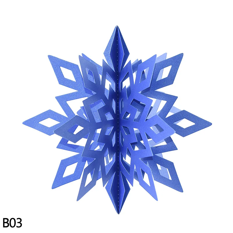 B03 6 шт./компл. для рождественской вечеринки Снежинка Форма Бумага Гирлянда для Новинка зимы Год Вечерние Xmas 3D полые Снежинка Подвесной Настенный Декор питания 7 - Цвет: B03