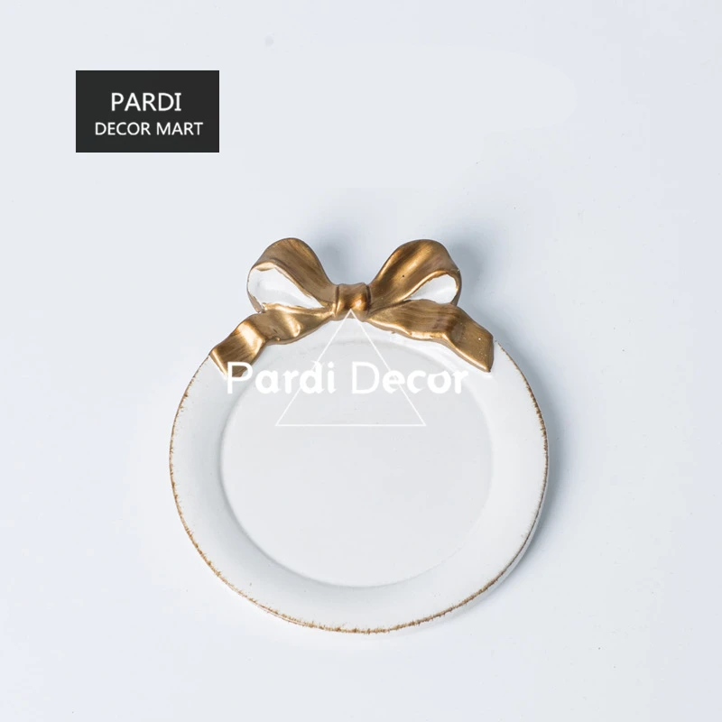 Горячая Распродажа итальянский стиль ретро бант тарелка торт десерт фрукты 1