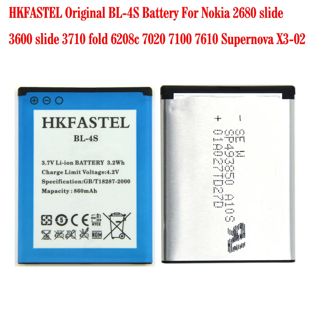 Новый BL-4S BL 4S литий-ионный аккумулятор мобильного телефона для Nokia X3-02 2680 слайд 3600