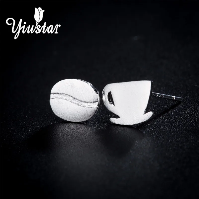 Yiustar модные Кофе CUP и Бин Серьги-гвоздики дети Для женщин jewelry дешевые уши стержня