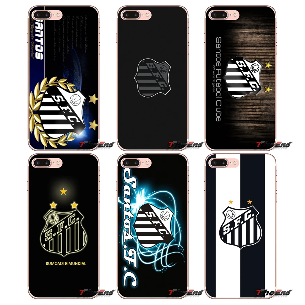 Чехол для телефона с логотипом футбольного клуба Santos FC iPhone X 4 4S 5 5S 5C SE 6 6S 7 8 Plus Samsung