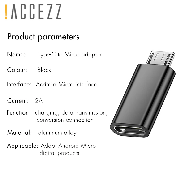 ! ACCEZZ зарядный кабель для передачи данных типа C Женский OTG Мужской Micro USB адаптер