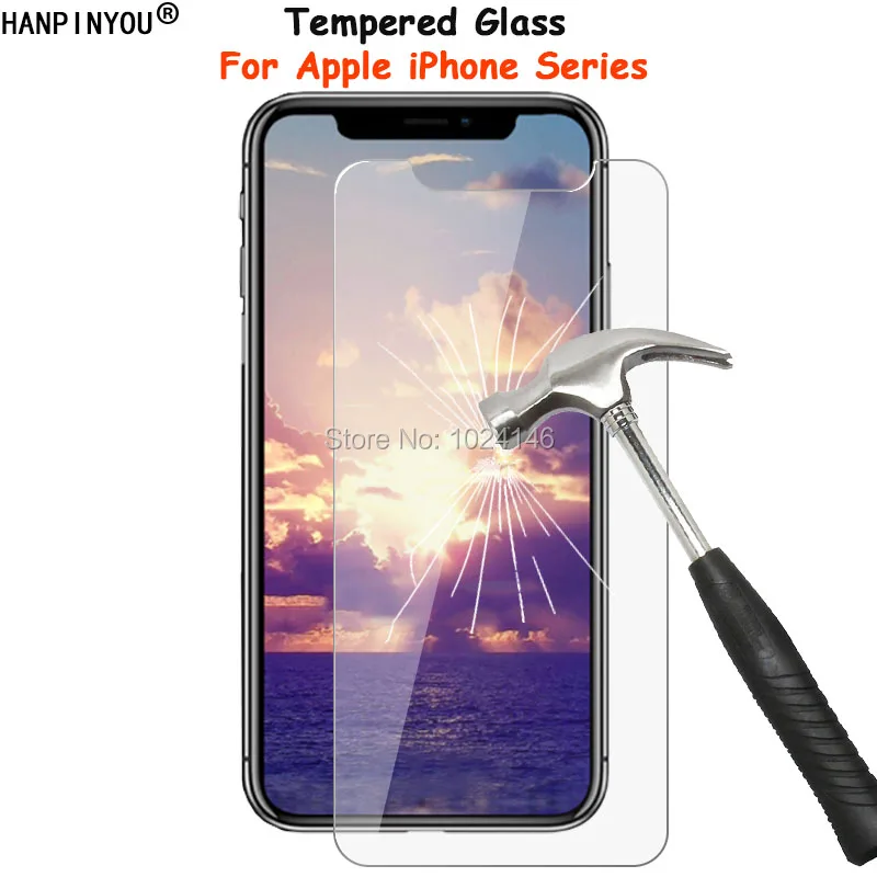 Жесткое Закаленное стекло Защитная пленка для экрана Apple iPhone X Xs Max XR 8 7 6 6S Plus 5S SE 5C 4S