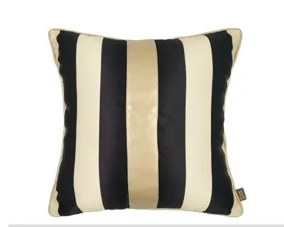 

Simple modern Nordic style model room hug pillowcase Designer sofa cushion cover Black and white gold striped cushion cover