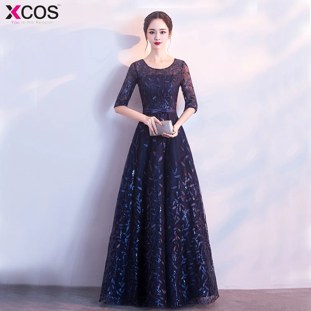Вечерние платья длинное платье Vestido de Festa трапециевидной формы аппликации халат с