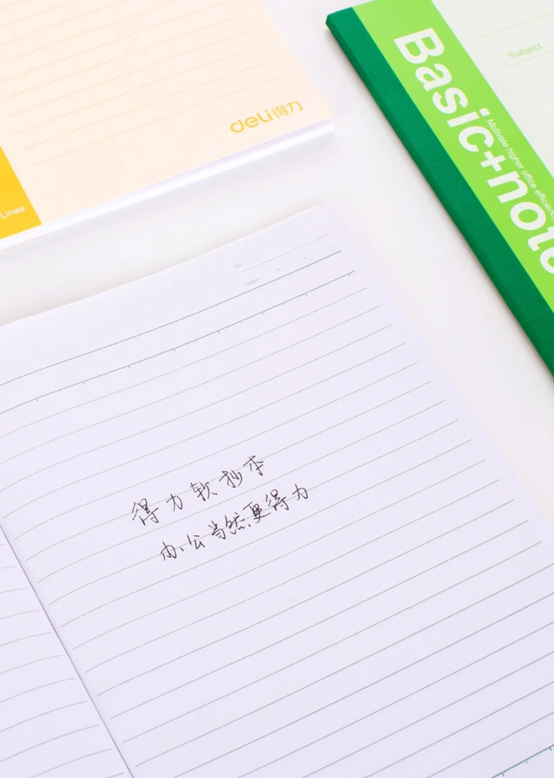 1PCS Deli 7650 Soft face notebook Hand writing notebook A5 B5 A4 32k Size optional 30-100 sheets notebook