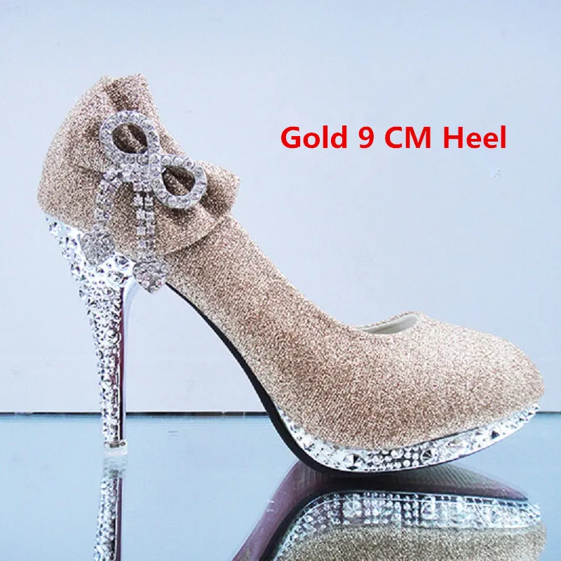 2015 женские свадебные туфли с бантом-бабочкой и стразами на высоком каблуке