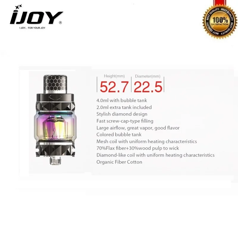 Комплект для малышей IJOY Avenger 2 мл Алмазный бак вейпа 108 ВТ бокс мод с 20350 2800 мА ·