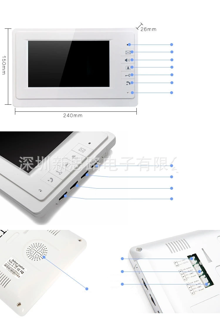 7 &quot TFT-LCD монитор видеодомофон домофонные рекордер система SD / TF поддерживается